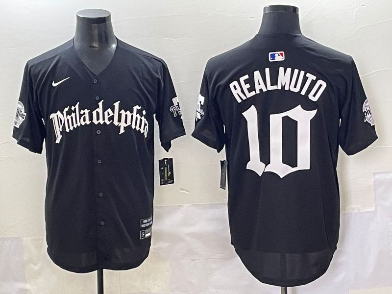 Men 2025 Philadelphia Phillies #10 Realmuto Black Five generations Joint Name Nike MLB Jersey style 2->philadelphia phillies->MLB Jersey